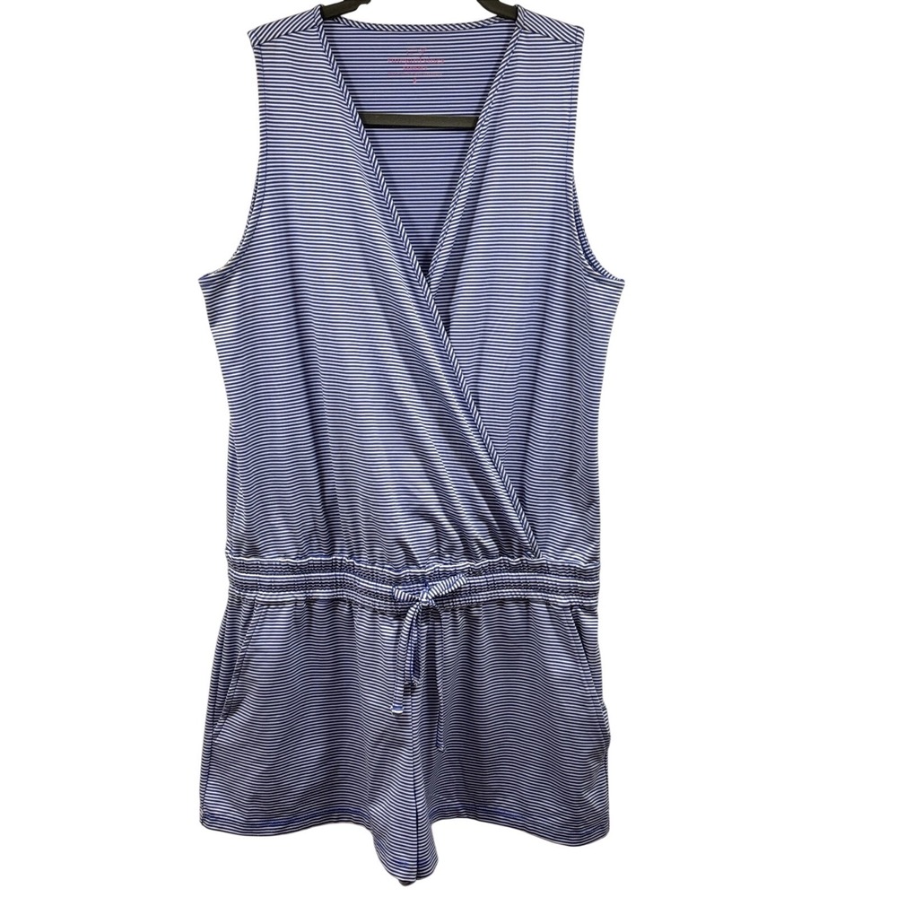 Vineyard Vines Sankaty Romper Cover-Up Size Small  Blue & White Striped